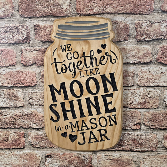 Carved Moonshine and Mason Jar