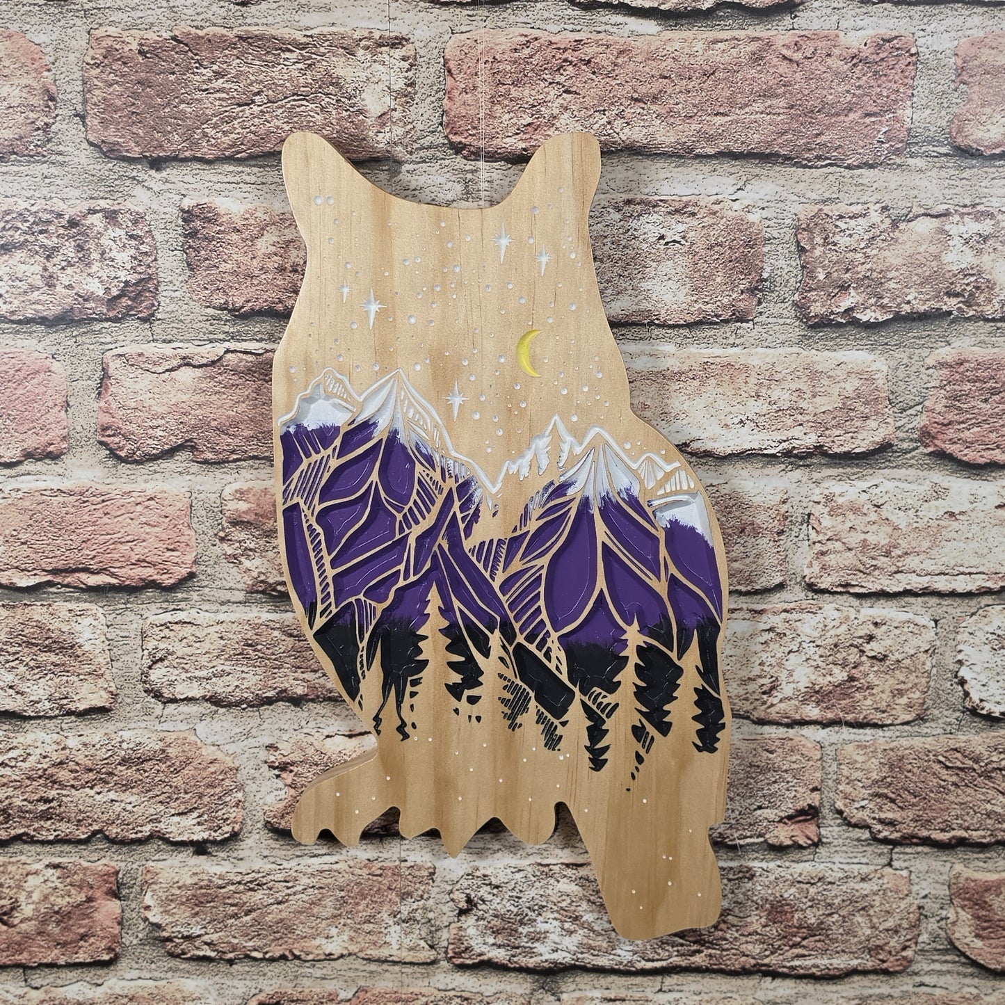 Carved Starry Owl Sitting