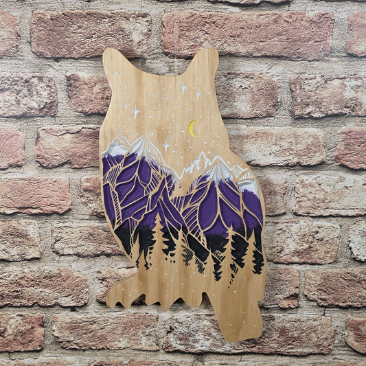 Carved Starry Owl Sitting