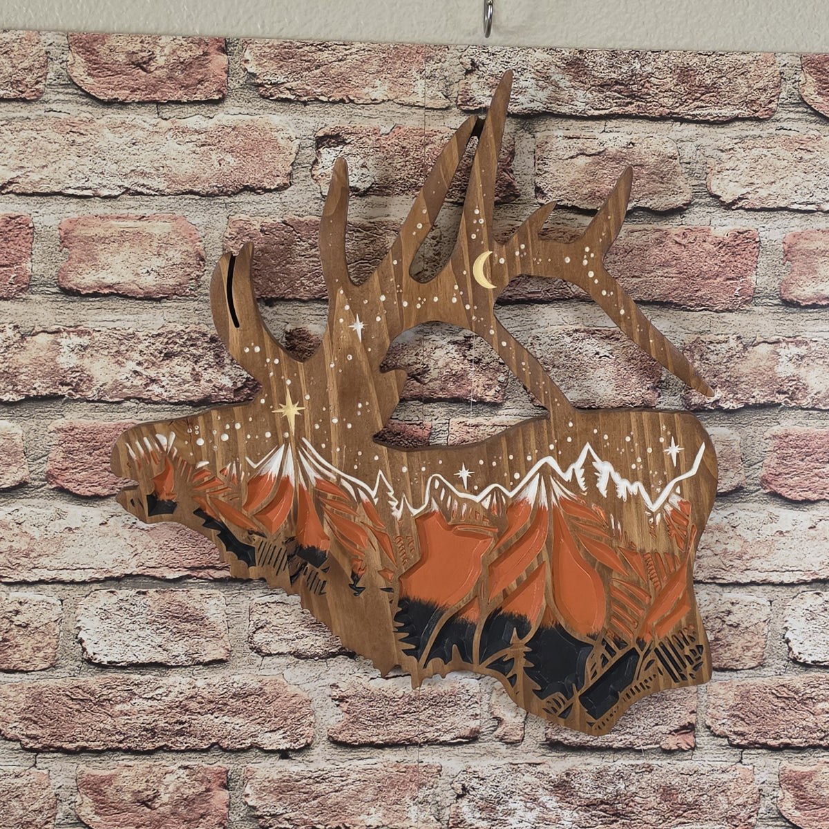 Carved Elk Bust