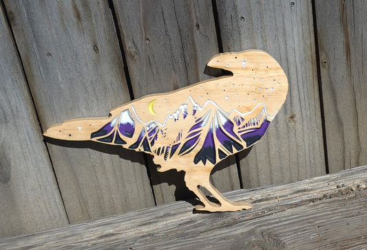 Carved Starry Raven (Turned)